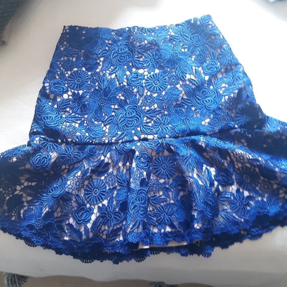 $210 Alice and Olivia Delma French lace skirt s0
